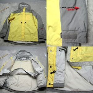 Columbia Challenge Series Jacket Womens Large‎ Yellow Waterproof 3 in 1 Shell